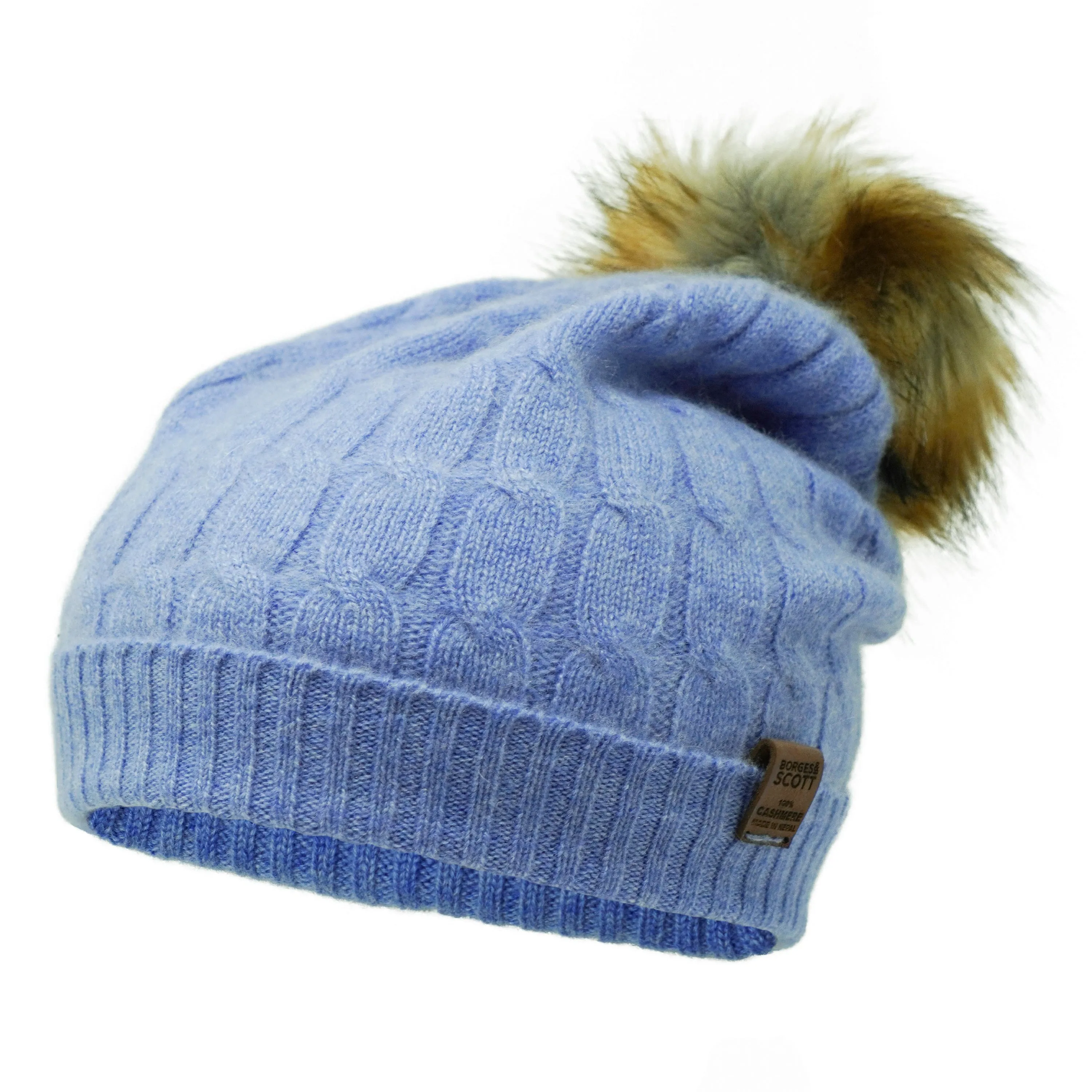 The Meribel - 100% Cashmere - Removeable Bobble Hat