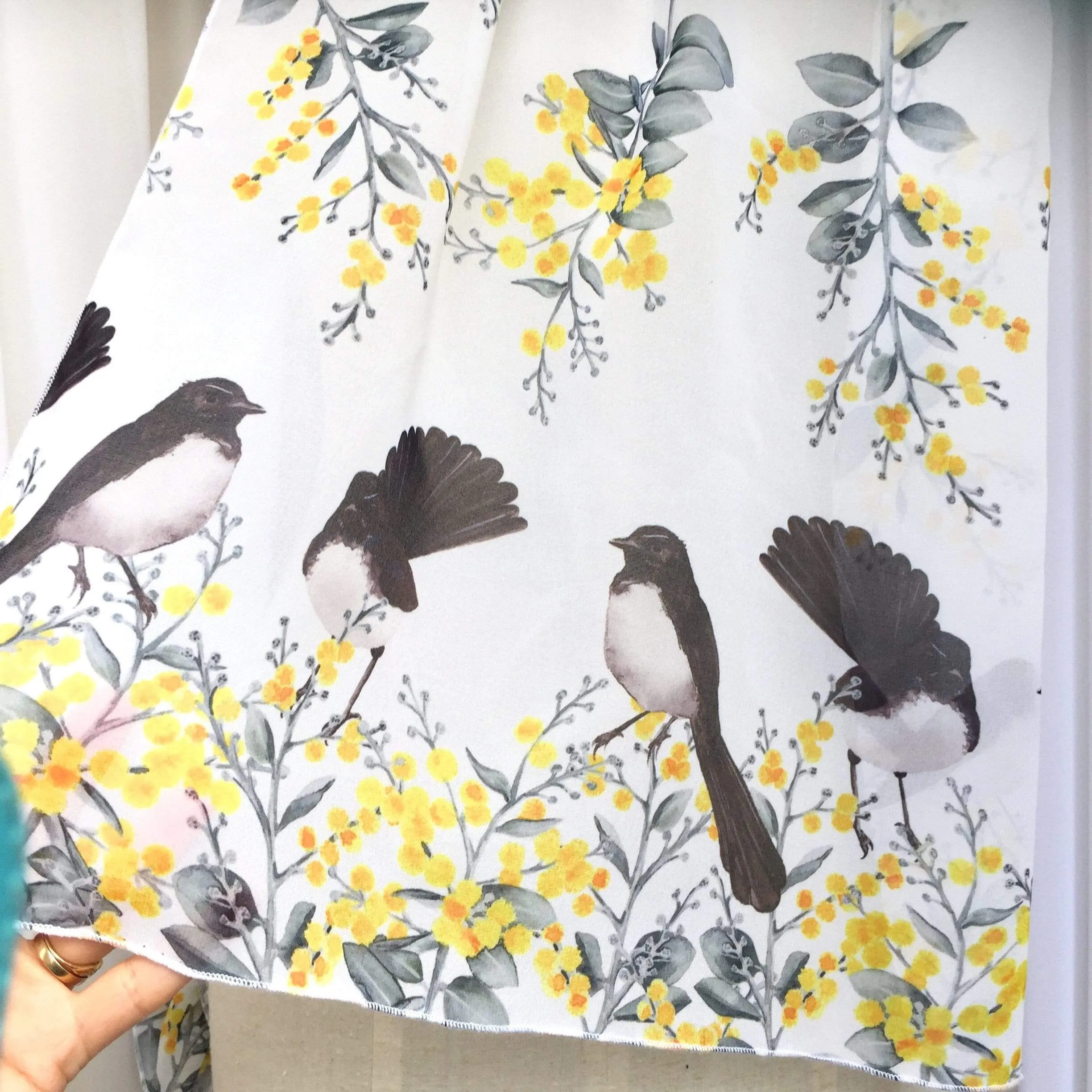 Willie Wagtail and Wattles Scarf