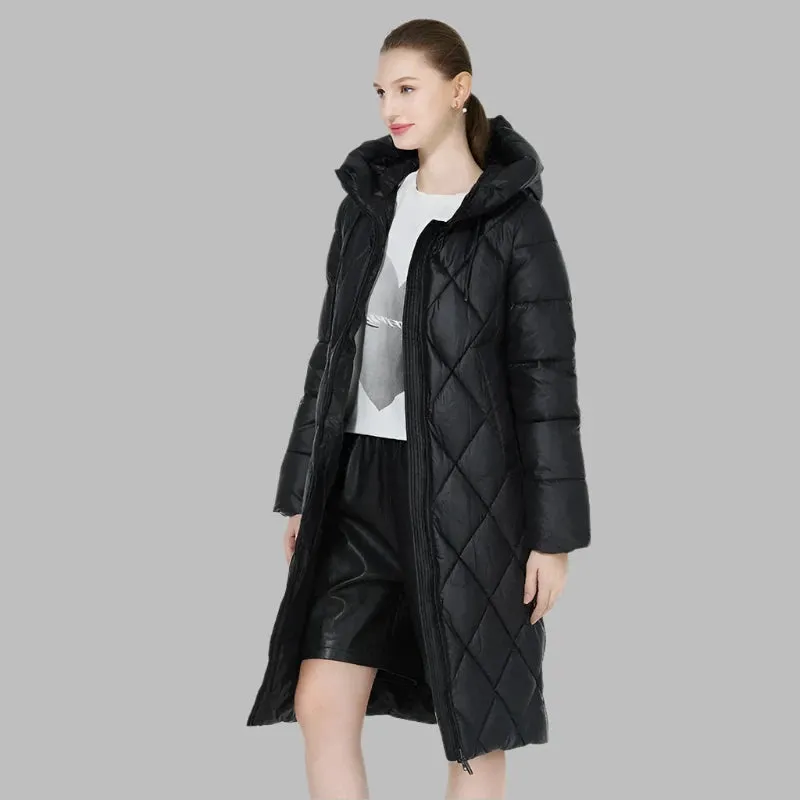 Winter Diamond Slay Quilted Puffer Parka Jacket | Long Puffer Coat | Down Jacket | Parka for women |