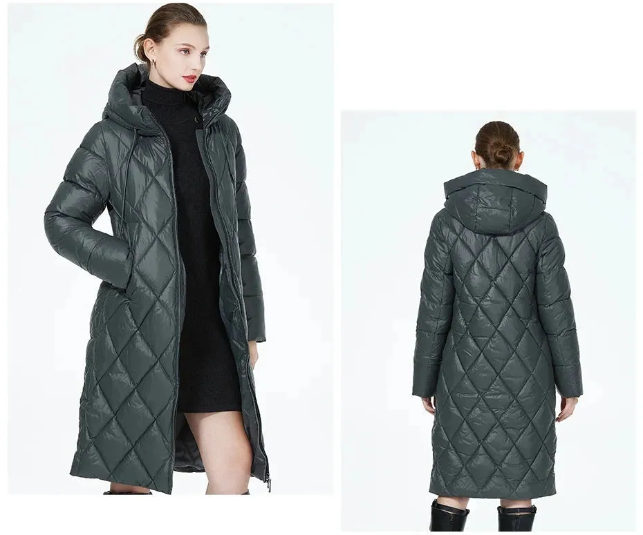 Winter Diamond Slay Quilted Puffer Parka Jacket | Long Puffer Coat | Down Jacket | Parka for women |