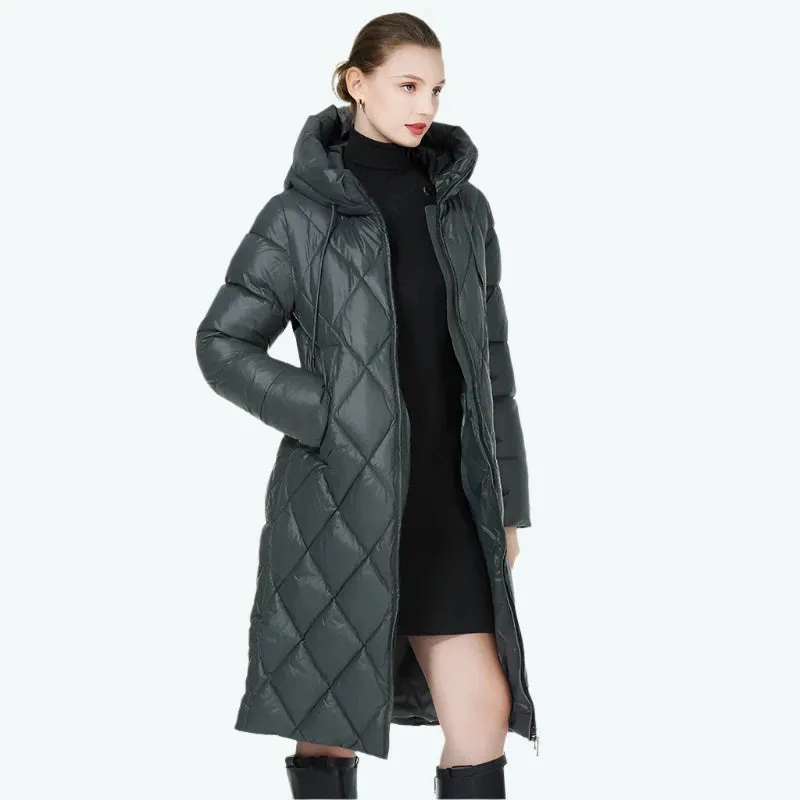 Winter Diamond Slay Quilted Puffer Parka Jacket | Long Puffer Coat | Down Jacket | Parka for women |