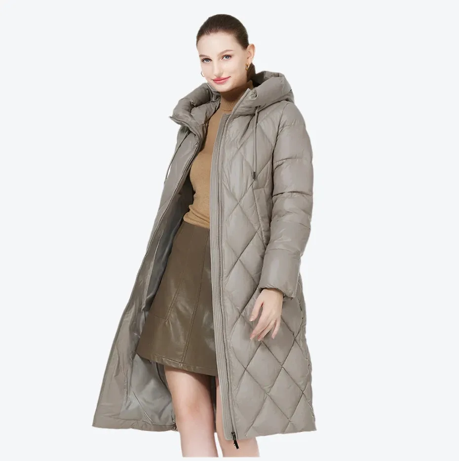 Winter Diamond Slay Quilted Puffer Parka Jacket | Long Puffer Coat | Down Jacket | Parka for women |