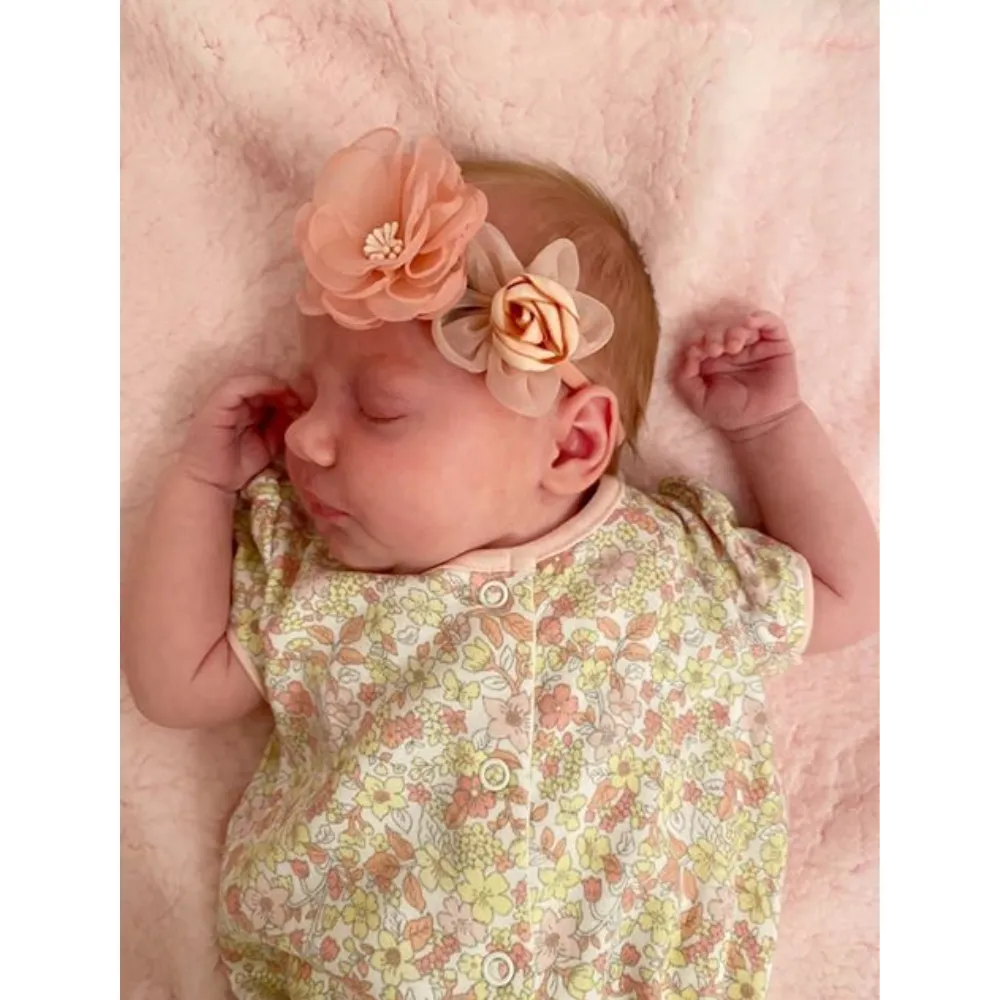 Ziggle Baby Pink Roses Hairbow Set